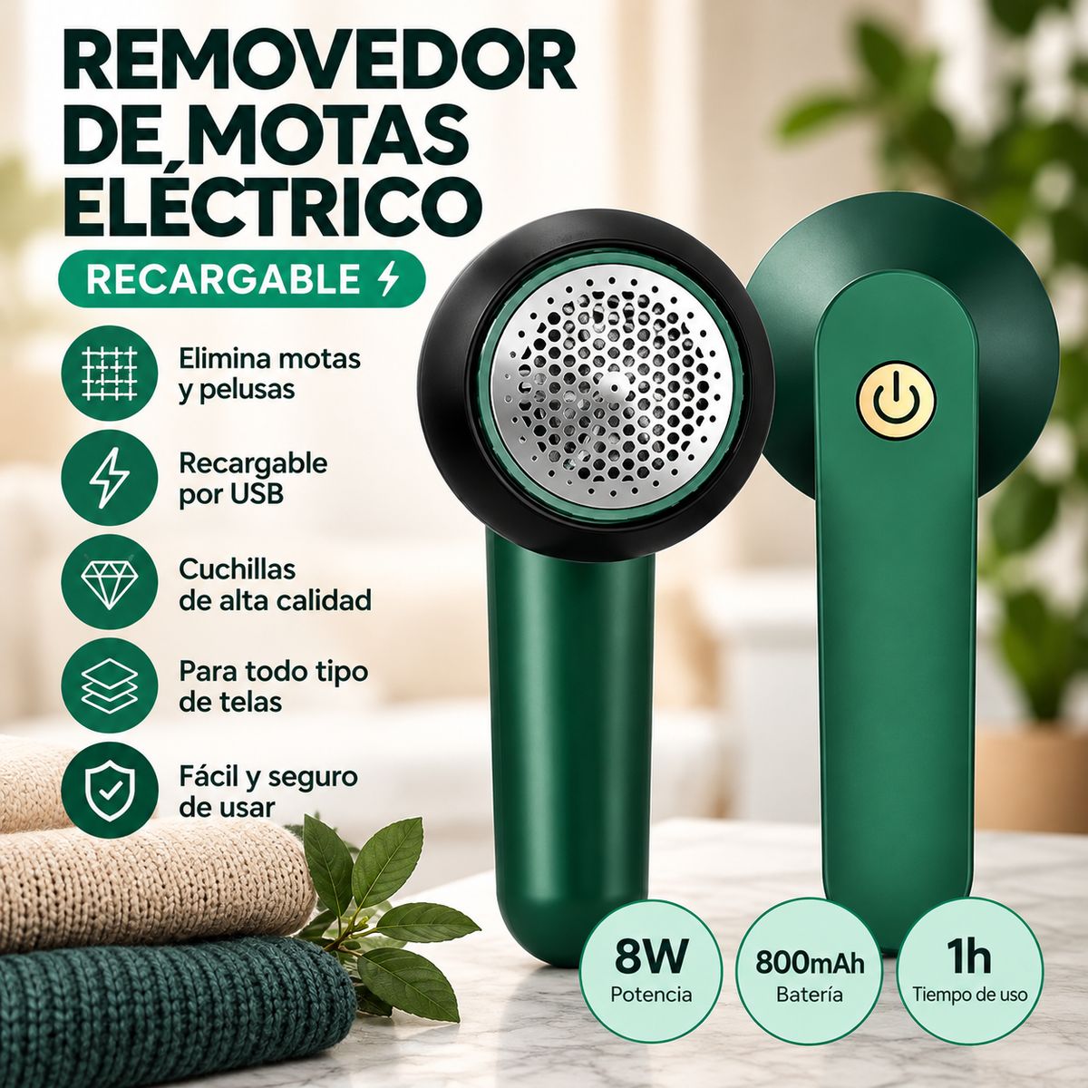REMOVEDOR PELUSAS QUITAMOTAS RECARGABLE